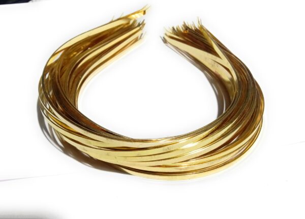 pack of 12 golden metal Metal Hair Bands for Men Women's Hair Band golden head band hairband raw material in bulk - Image 4